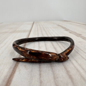 Vintage Bone Snake Serpent Bracelet Pulls open Tribal Boho Unique Estate Piece